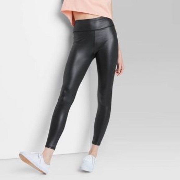 wild fable Pants - Wild Fable Faux leather leggings shiny